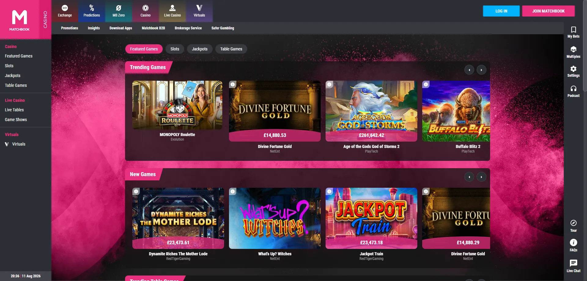 Matchbook Casino juegos de slots &mdash; cat&aacute;logo de m&aacute;s de 4.000 t&iacute;tulos