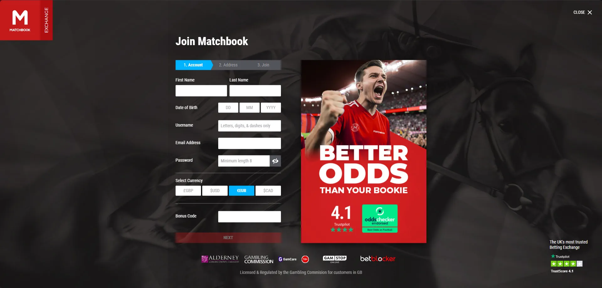 Matchbook Casino registro &mdash; c&oacute;mo crear una cuenta en minutos